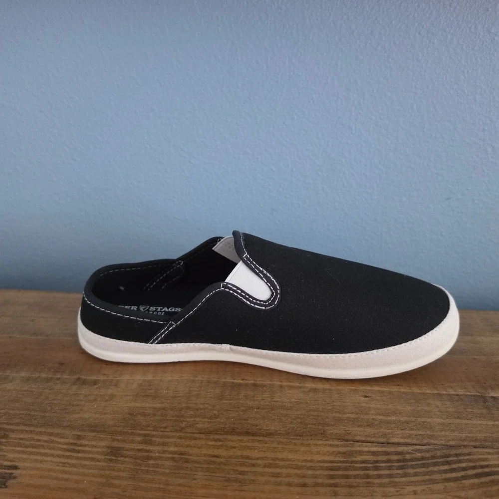 Deer Stags Youth Slipperooz Lil Spike Black Canvas Slip On Slipper Shoes Size 6M